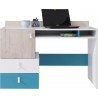 Bureau enfant en bois, 2 niches, 2 tiroirs, 1 porte, Gamme porto