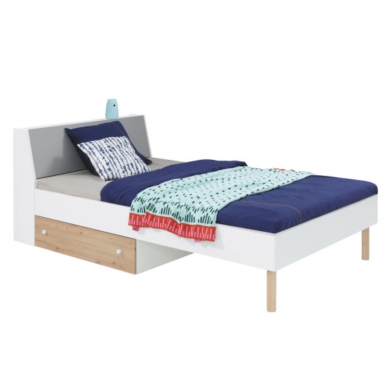Lit ado design avec coffre et espace de rangement, Gamme teen
