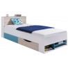 Lit ado en bois, 1 tiroir, 3 niches de rangement, Gamme porto
