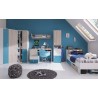 Lit ado en bois, 1 tiroir, 3 niches de rangement, Gamme porto