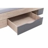Lit ado en bois blanc et gris, 2 tiroirs, Gamme faro