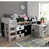 Lit combiné enfant 90x200  avec bureau et rangements  , Gamme dream