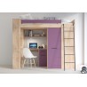 Lit combiné enfant 90x200  avec bureau et armoires  , Gamme maxi