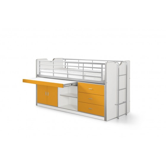 Lit compact enfant 90x200 avec bureau rabattable- Gamme bonny