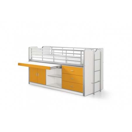 Lit compact enfant 90x200 avec bureau rabattable- Gamme bonny