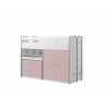 Lit mezzanine 90x200 avec bureau et rangements, Gamme bonny