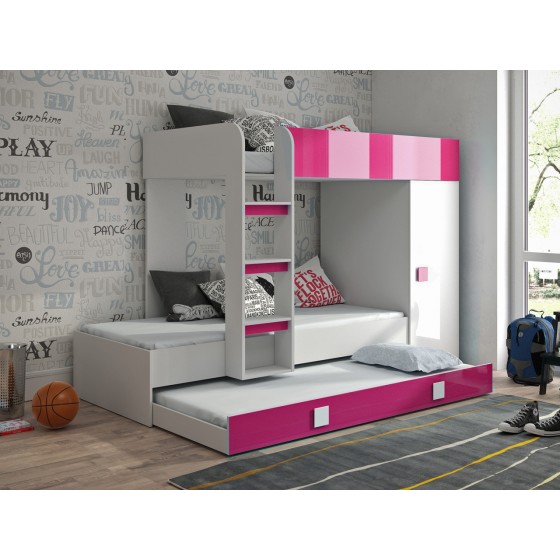 Lit gigogne enfant avec armoire et tiroir, Gamme dream