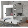 Lit gigogne enfant avec armoire et tiroir blanc, Gamme dream