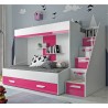 Lit superposé enfant avec tiroir de rangement et esacalier, Gamme dream