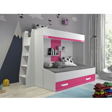 lit superposé enfant avec tiroir de rangement et etagere, Gamme dream 9