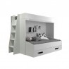 lit superposé enfant avec tiroir de rangement et etagere blanc, Gamme dream