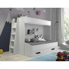 lit superposé enfant avec tiroir de rangement et etagere blanc, Gamme dream