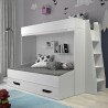 lit superposé enfant avec tiroir de rangement et etagere blanc, Gamme dream