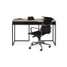 Bureau tendance avec 1 tiroir, noyer et noir, Gamme city