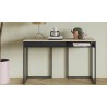 Bureau tendance avec 1 tiroir, noyer et noir, Gamme city