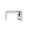 Bureau design blanc avec pieds en métal chrome, Gamme prado