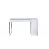 Bureau design blanc avec pieds en métal chrome, Gamme prado