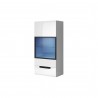 Etagère murale 1 porte  4 niches, couleur blanc et noir, Gamme TOREK