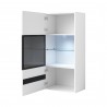 Etagère murale 1 porte  4 niches, couleur blanc et noir, Gamme TOREK