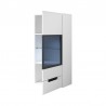 Etagère murale 1 porte  4 niches, couleur blanc et noir, Gamme TOREK