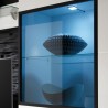Etagère murale 1 porte  4 niches, couleur blanc et noir, Gamme TOREK