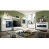 Etagère murale 1 porte  4 niches, couleur blanc et noir, Gamme TOREK