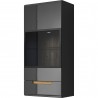 Etagère murale 1 porte  4 niches, couleur noir et bois, Gamme TOREK B