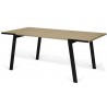 Table à manger 180 cm, plateau noyer et pieds en métal noir, Gamme drift