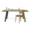 Table à manger 180 cm, plateau noyer et pieds en métal noir, Gamme drift