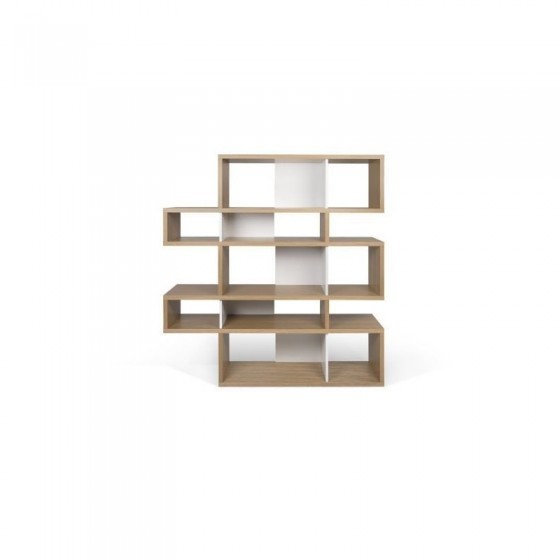 Bibliothèque design multi-niches finition chêne, Gamme london