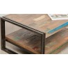 Table basse double plateau en teck recyclé, rectangulaire, Gamme atelier