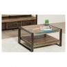 Table basse double plateau en teck recyclé, rectangulaire, Gamme atelier