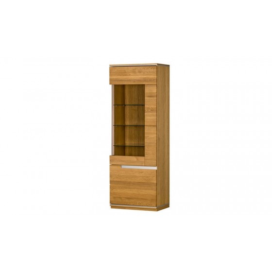 Vaisselier en placage chêne, 1 porte, 1 porte vitrée, Gamme tolede