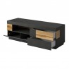 Meuble tv en bois, 2 tiroirs, 1 niche, 1 porte, Gamme florence
