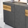 Buffet en bois, 219 cm longeur, 4 portes, 2 tiroirs, Gamme florence