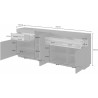 Buffet en bois, 219 cm longeur, 4 portes, 2 tiroirs, Gamme florence