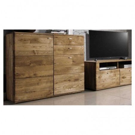 Buffet en chêne, 2 tiroirs, 2 portes, Gamme reno