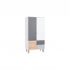 Armoire enfant en bois, 3 portes, 2 tiroirs, Gamme tomar