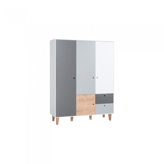 Armoire enfant en bois 4 portes, 2 tiroirs, Gamme tomar