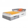Lit ado en bois, 2 tiroirs de rangement, 90 x 200 cm, Gamme elche