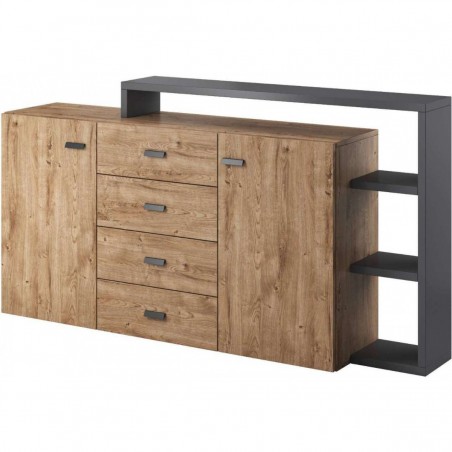 Buffet design, 180 cm de longueur, 2 portes 4 tiroirs, Gamme evo