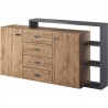 Buffet design, 180 cm de longueur, 2 portes 4 tiroirs, Gamme evo