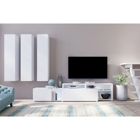 ENSEMBLE MEUBLE TV DESIGN AVEC 3 COLONNES - GAMME ASPEN