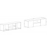 Meuble tv design, 2 portes, Gamme notte