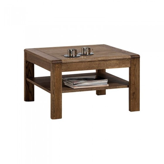 Table basse double plateau en chêne, carré, Gamme nice