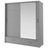 Armoire dressing  2 portes coulissantes avec miroir et led , Gamme concept