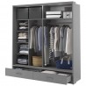 Armoire dressing  2 portes coulissantes avec miroir et led , Gamme concept