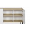 Buffet design, 180 cm longeur, 3 portes, chêne et noir, Gamme nina