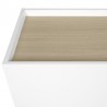 Buffet design, 180 cm longeur, 3 portes, chêne et noir, Gamme nina