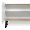 Buffet design, 180 cm longeur, 3 portes, chêne et noir, Gamme nina